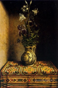 Marian Flowerpiece religieuse hollandais peintre Hans Memling floral Peinture à l'huile